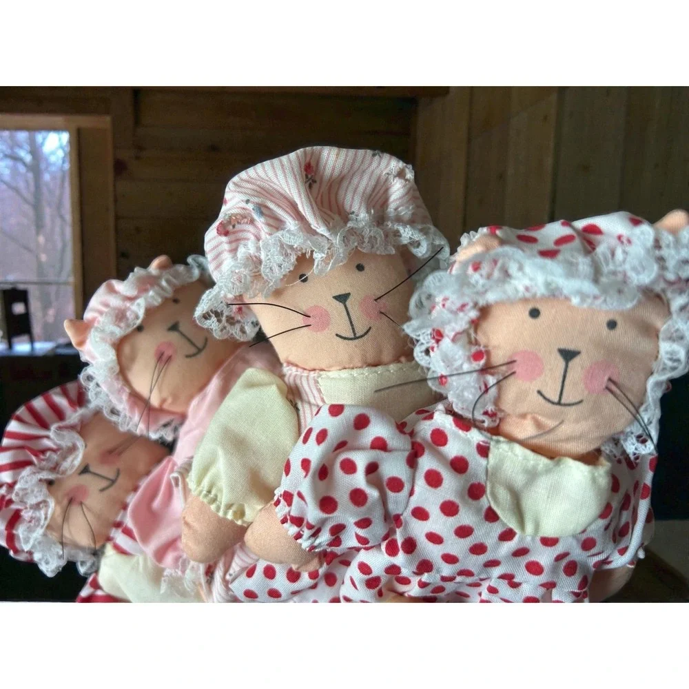 Vintage‎ Handmade Primitive Style Folk Art Cloth Rag Doll Cat 5